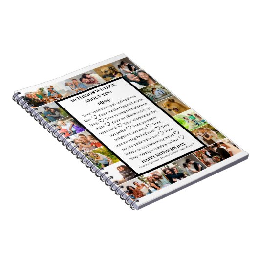 母の感謝 | 母の日22写真コラージュ ノートブック (右側)