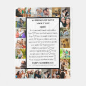 母の感謝 | 母の日22写真コラージュ フリースブランケット (正面)