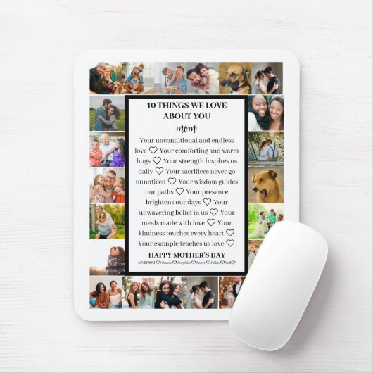 母の感謝 | 母の日22写真コラージュ マウスパッド (マウス)