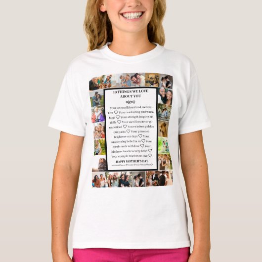 母の感謝 | 母の日22写真コラージュ Tシャツ (正面)