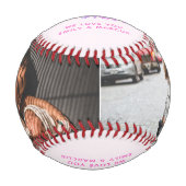 母の手クールレタリング母の形見の写真 野球ボール (正面)