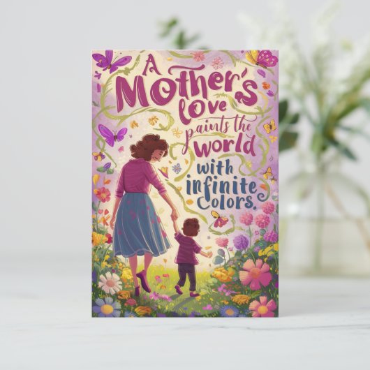 「母の抱擁」母の日のグリーティングカード サンキューカード (スタンド正面)