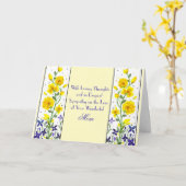 母の損失イエローパープル花の同情カード カード (黄色い花)