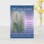 母の損失 – 最も深い悔やみや弔慰 カード (黄色い花)