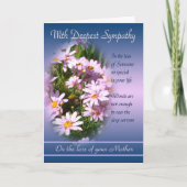 母の損失 – 最も深い悔やみや弔慰 カード (正面)