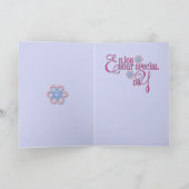 母の日あなたの写真を追加デイジーチェーンピンク カード (内部)