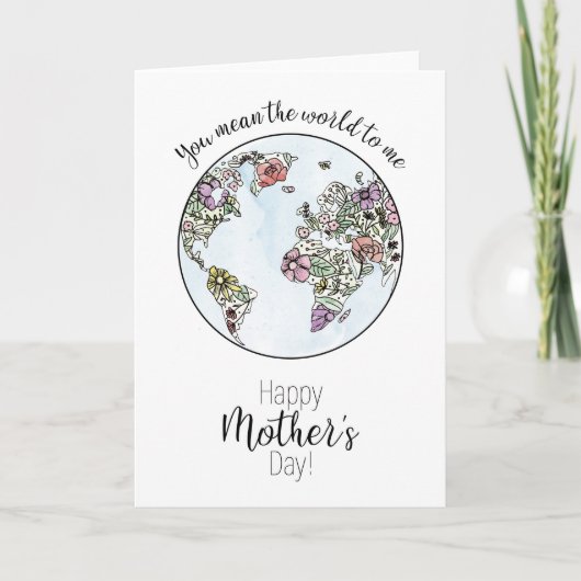 母の日あなたは私に世界を意味するカード サンキューカード (正面)