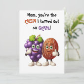 母の日あなたは私はブドウを得たレーズン サンキューカード (スタンド正面)