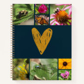 母の日あなた自身の写真コラージュ海軍を作成 ノートブック (正面)