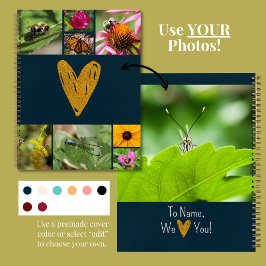 母の日あなた自身の写真コラージュ海軍を作成 ノートブック