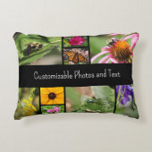 母の日あなた自身の写真コラージュ黒を作成 アクセントクッション (正面)