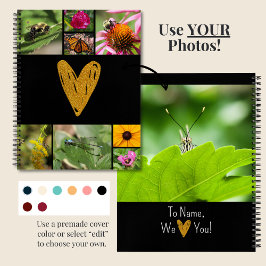 母の日あなた自身の写真コラージュ黒を作成 ノートブック