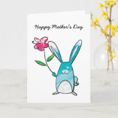母の日うさぎカード カード (黄色い花)