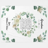 母の日おばあちゃんグラミーNana from Grandkids Fl フリースブランケット (正面(横))