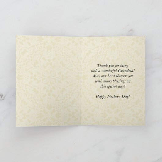 母の日おばあちゃんヴァージンメアリーチャイルドイエス カード (内部)