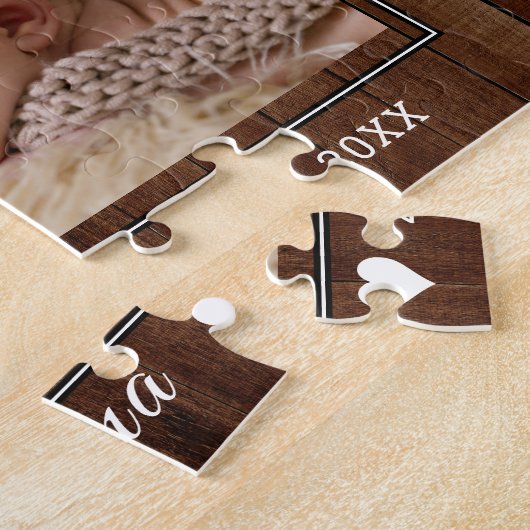 母の日おばあちゃん写真ダークウッド ジグソーパズル (側面)