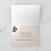 母の日おばあちゃん可愛いアライグマ家族の動物 カード (内部)