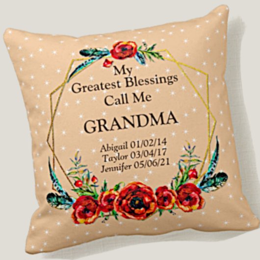 母の日おばあちゃん子供の名前誕生 クッション