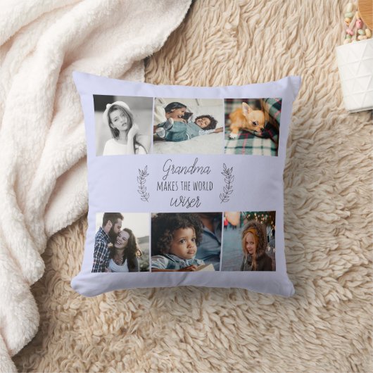 母の日おばあちゃん家族写真集 クッション (ブランケット)