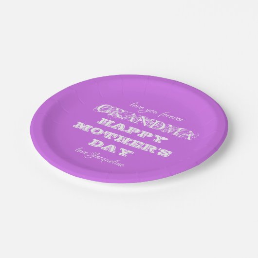 母の日おばあちゃん私たちは名前を愛しパーソナライズされたる ペーパープレート (アングル)