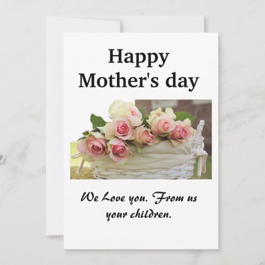 母の日おめでとうございます | ピンクの花のホリデーカード 招待状 (正面)