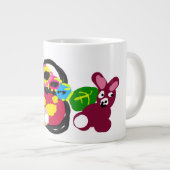 母の日おめでとう うさぎたちとウサギ ジャンボコーヒーマグカップ (正面右)