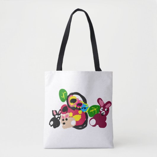 母の日おめでとう うさぎとうさぎ トートバッグ (正面)