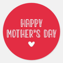 母の日おめでとう！ |かわいいタイポグラフィのお母さんの日 ラウンドシール