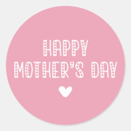 母の日おめでとう！ |かわいいタイポグラフィのお母さんの日 ラウンドシール