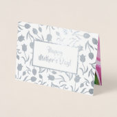 母の日おめでとう。チューリップ絵画ズラグジュアリー 箔カード (正面)