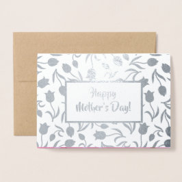 母の日おめでとう。チューリップ絵画ズラグジュアリー 箔カード