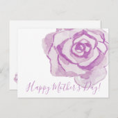 母の日おめでとう！ |パープルウォーターのカラーバラ ポストカード (正面/裏面)