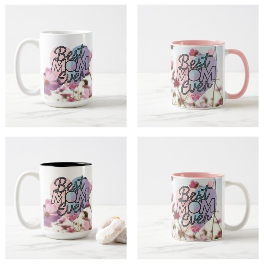母の日おめでとう ピンクの花 いちばんのママ コーヒーマグカップ