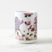 母の日おめでとう ピンクの花 いちばんのママ コーヒーマグカップ (中央)