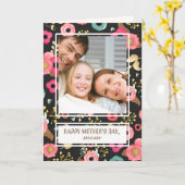 母の日おめでとう。フォトカカスタムード カード (黄色い花)