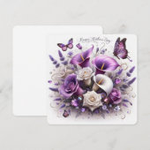 母の日おめでとう フラワーとバタフライ シーズンカード (正面/裏面)