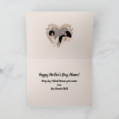 母の日おめでとう！ブラックウィメンズハート切り出し カード (内部)