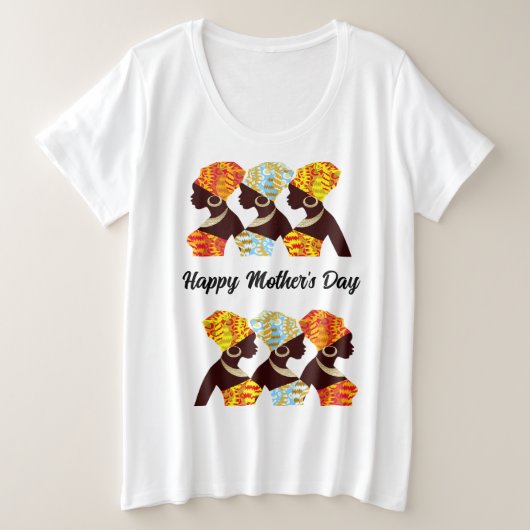 母の日おめでとう プラスサイズTシャツ (デザイン正面)