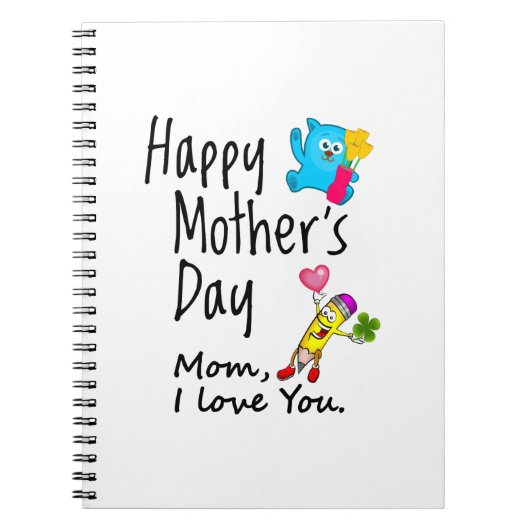 母の日おめでとう。ママ愛してる。 ノートブック (正面)