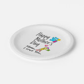 母の日おめでとう。ママ愛してる。 ペーパープレート (アングル)