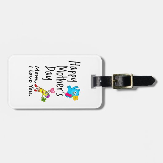 母の日おめでとう。ママ愛してる。 ラゲッジタグ (正面横)