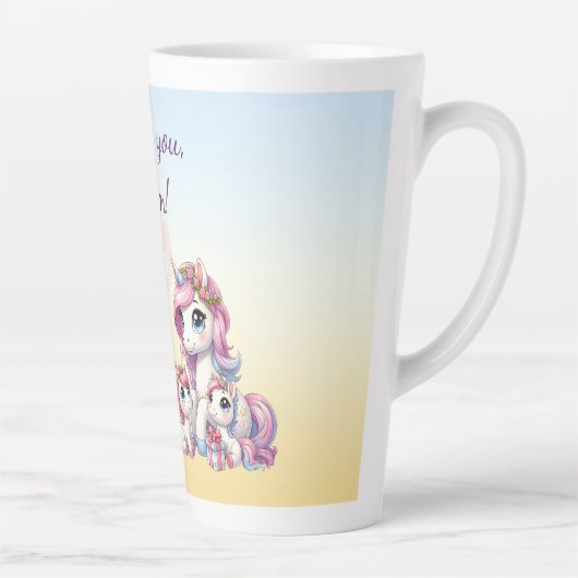 「母の日おめでとう!」 ユニコーンをテーマにした カフェラテマグ (右)