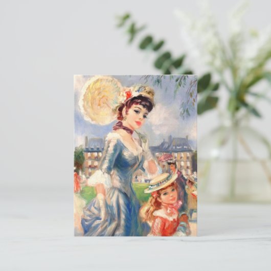 母の日おめでとう。ヴィンテージと娘 ポストカード (スタンド正面)