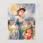 母の日おめでとう。ヴィンテージと娘 ポストカード (正面)