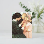 母の日おめでとう。ヴィンテージと娘 ポストカード (スタンド正面)