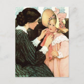 母の日おめでとう。ヴィンテージと娘 ポストカード (正面)