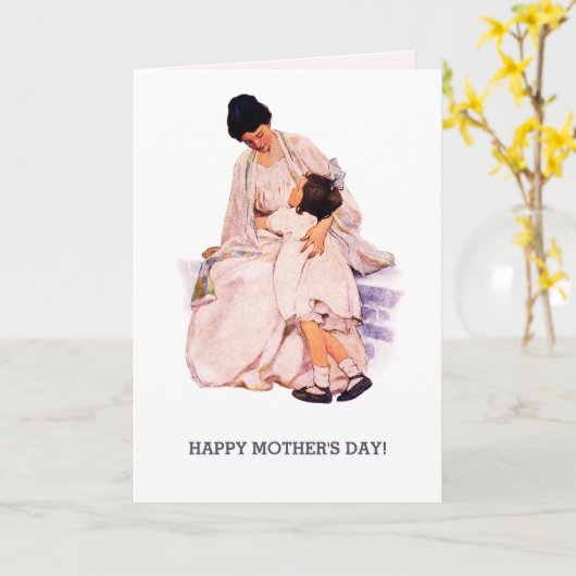 母の日おめでとう。ヴィンテージアーカスタムト カード (黄色い花)