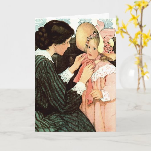 母の日おめでとう。ヴィンテージアーカスタムト カード (黄色い花)