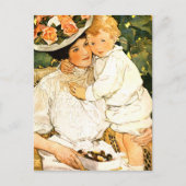 母の日おめでとう。ヴィンテージアートはがき ポストカード (正面)