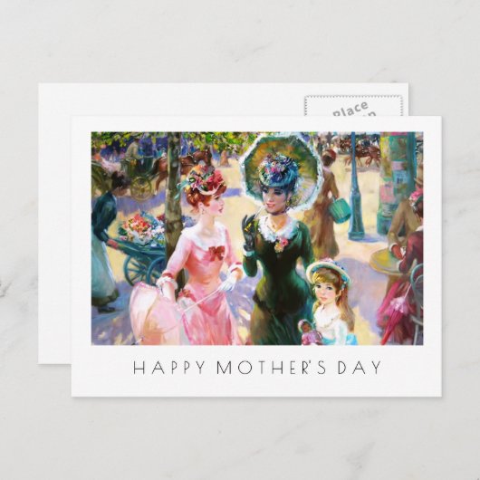 母の日おめでとう。ヴィンテージ ポストカード (正面/裏面)